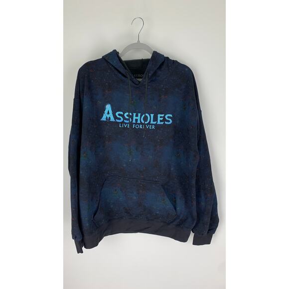 Assholes Live Forever Blue Tie Dye Celestial Unisex Hoodie XL Blue New Pullover - Picture 1 of 6